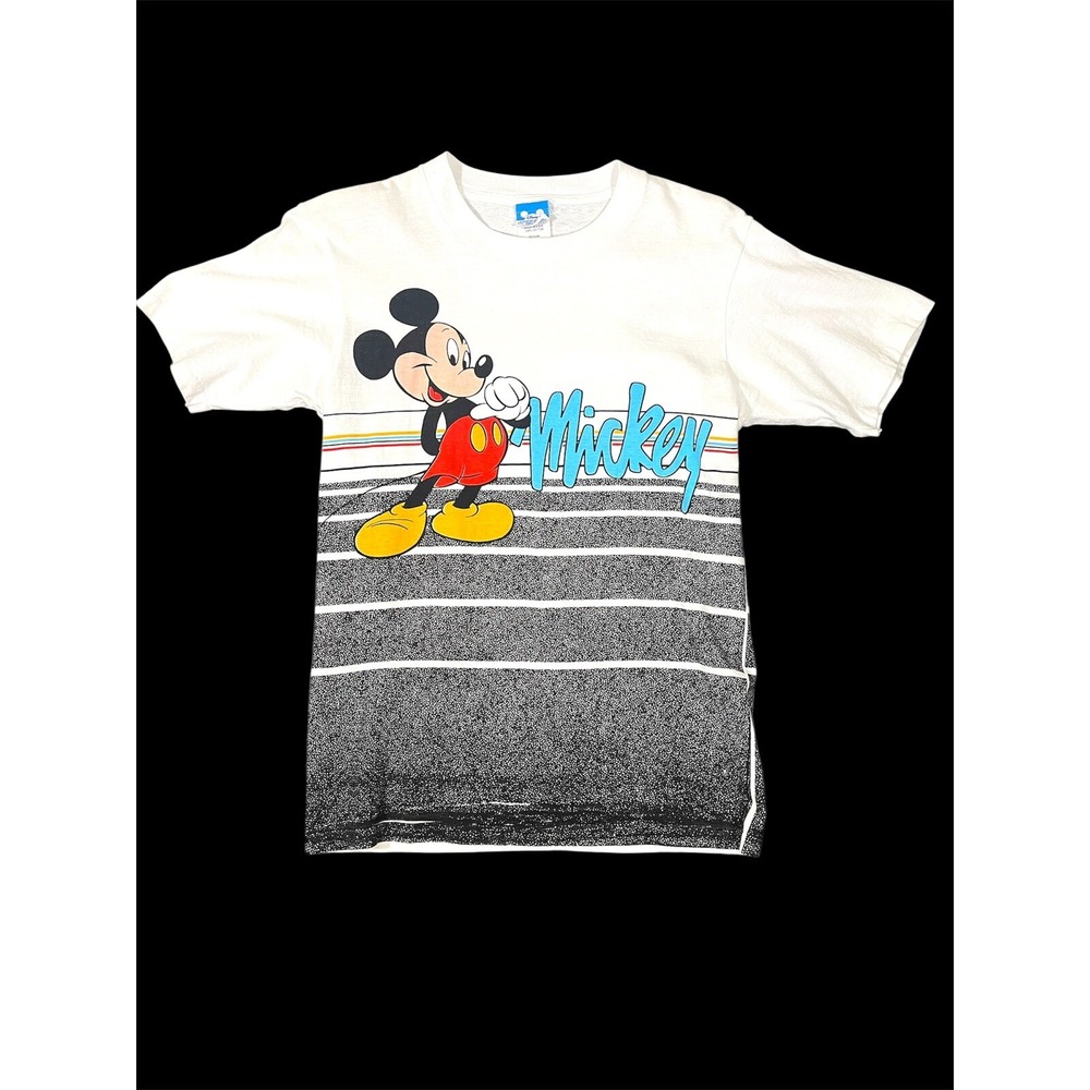Vintage 1980s Mickey Mouse T Shirt Disney Single Stitch AOP Sz M Great cond! US